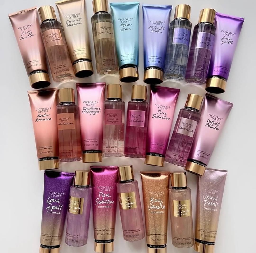 Coleção Victoria's Secret — Body Splashes e Hidratantes